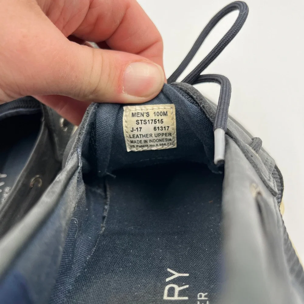 Sperry Top Sider Men's Memory Foam Leather Boat Shoes Navy‎ - Size 10